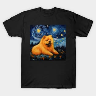 Chow Chow Puppy Starry Night T-Shirt